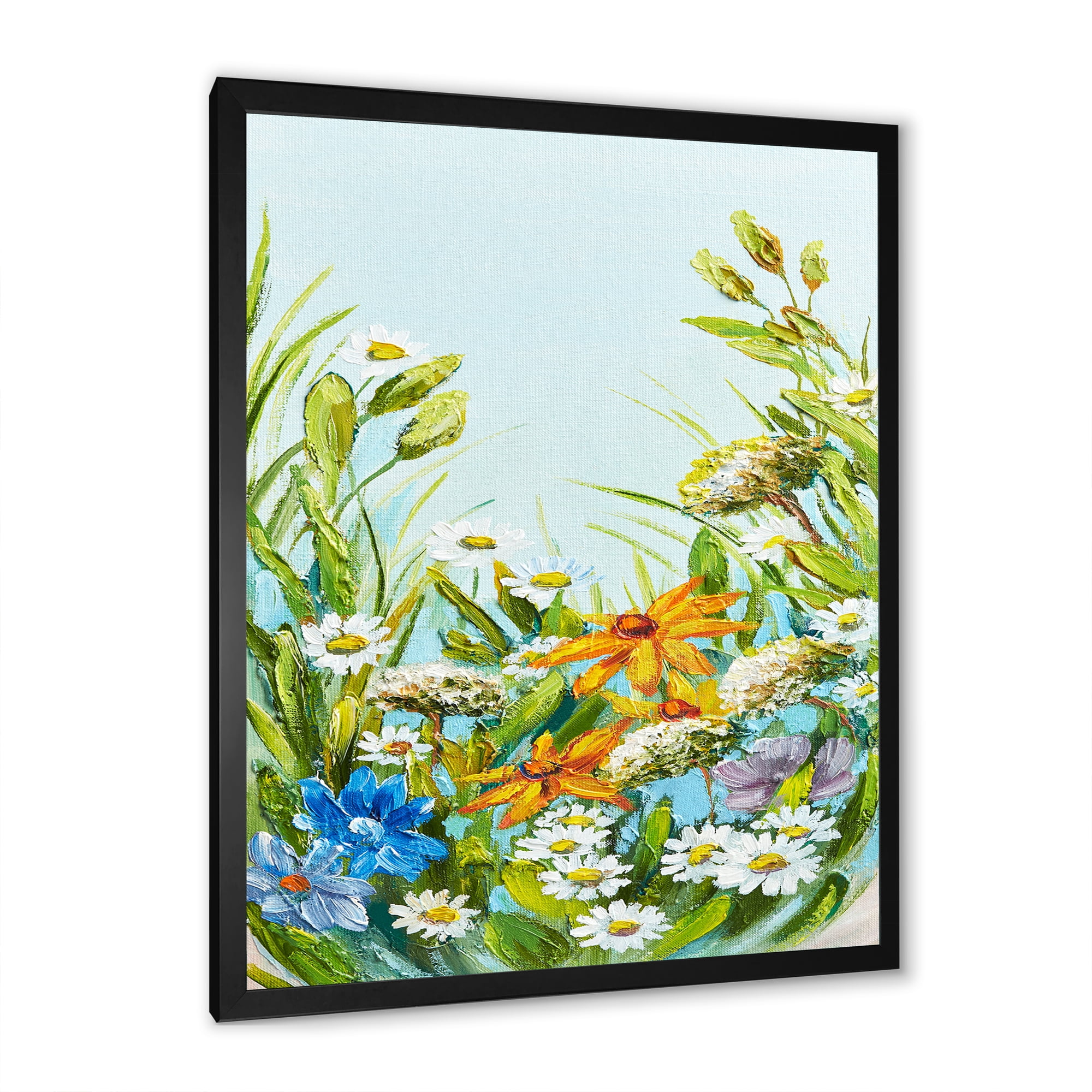 Designart 'Still Life Of Colorful Wildflowers With Leaves II' Traditional Framed Art Print