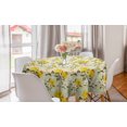 thumbnail image 1 of Floral Round Tablecloth, Romantic Yellow and White Flourishing Retro Roses with Blooming Petals Snowy Scenery, Circle Table Cloth Cover for Dining Room Kitchen Decor, 60", Multicolor, by Ambesonne, 1 of 2