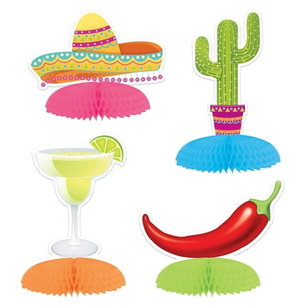 Beistle - Fiesta Mini Centerpieces - 3¾"-5¼" - Pack of 12