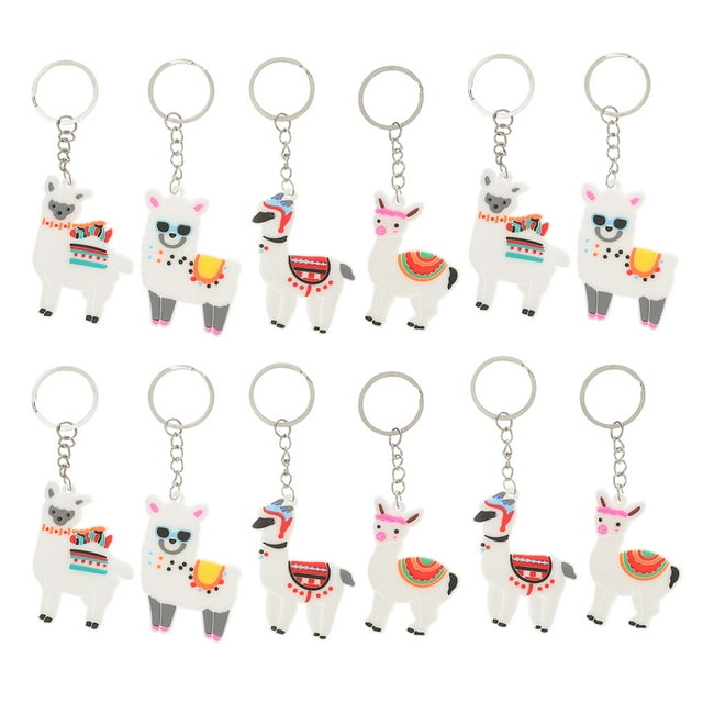 24 llaveros de alpaca de PVC, adorables llaveros multifunción para decorar bolsos.