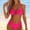 *Hot Pink, variant on ClodeEU Women's Bikini Set,Mid Rise Two-Piece Swimsuit,V Neck Bathing Suit for Beach Pool Black,Womens Plus L