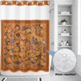 thumbnail image 2 of No Hook Shower Curtain, Boho Yellow Flowers Shower Curtains for Bathroom with See Through Top Window, Spring Abstract Watercolor Floral Leaf Waterproof & Washable Bath Curtain 60"x72", 2 of 9