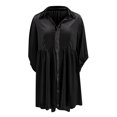 thumbnail image 5 of Qertyioot Women's Fashionable Solid Color Button Cardigan Half Sleeved Lapel Tops, 5 of 5