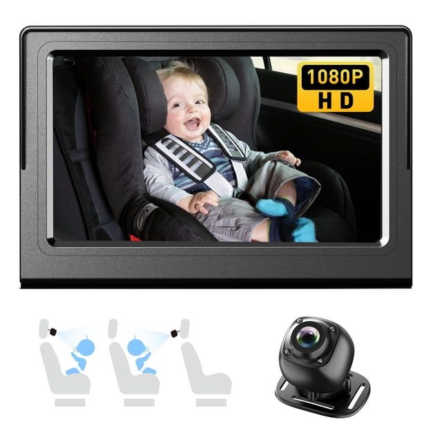 Cámara de coche para bebés BTLMEMO BM200, 4,3 pulgadas, HD, visión nocturna, negra