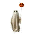 thumbnail image 1 of Estatua de globo de calabaza con fantasma de Halloween de 7,5 pulgadas para decoración de escritorio Beige, 1 of 9