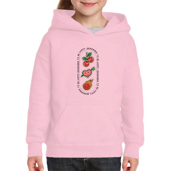 Remember To Be Happy Quote Hoodie Juniors -Image by Shutterstock, Large