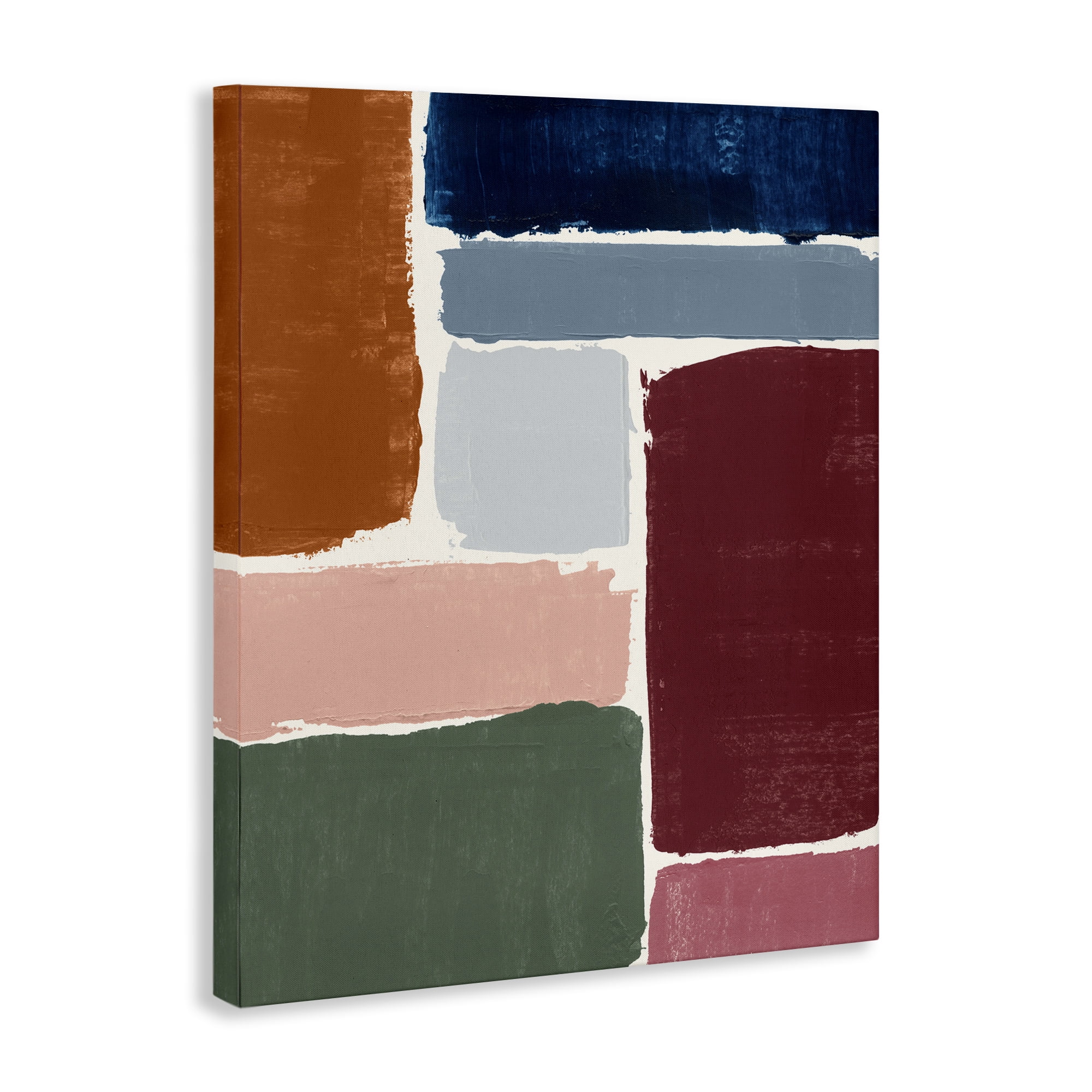 Stupell Industries Asymmetrical Shapes Pattern Abstract Painting Gallery Wrapped Canvas Art Print Wall Art, 36 x 48