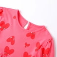 thumbnail image 5 of HILEELANG little Girls Cotton Dress 2-7T, 100% Soft Cotton, Long Sleeve Cute Heart Print Casual Princess Outfit 6T, 5 of 6