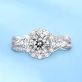 thumbnail image 3 of Anillo de bodas Timcorr con brillo plateado anillo de compromiso diamantes de imitación 1 CT, 3 of 6