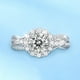thumbnail image 3 of Anillo de bodas Timcorr con brillo plateado anillo de compromiso diamantes de imitación 1 CT, 3 of 6