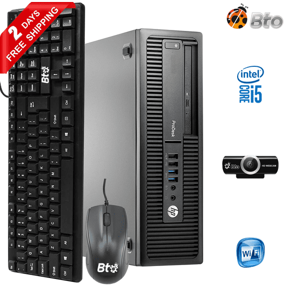 Restored HP 600 G1 SFF Computer Core i5 4th 16GB Ram, 2TB HDD, HD Webcam, Keyboard and Mouse, Wi-Fi, Win10 Pro Desktop PC (Refurbished)