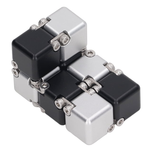 Anxiety Stress Hand Held Blocks, Portable Sensory Handheld Flip Blocks Brain Relaxing For ADD Blue Gray,Black Silver
