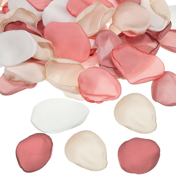 Uxcell 200Pcs Silk Rose Petals, Artificial Flower Fake Rose Petals Dark Pink Mixed