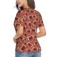 thumbnail image 3 of Fuzoiu American Football1 Print Women's Classic V-Neck T-Shirt, Short Sleeve V Neck Tees for Casual Everyday Wear,Casual Fit Tee,Summer Fashion Tops-X-Large, 3 of 5