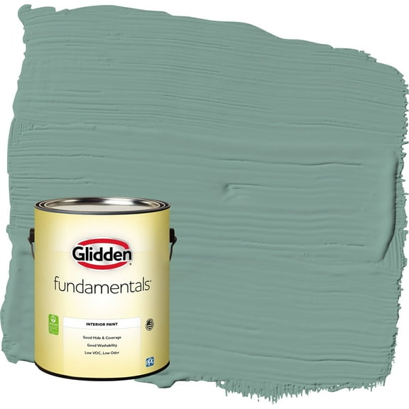 Glidden Fundamentals Silver Laurel / Green Flat Interior Paint, 1 Gallon