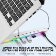 thumbnail image 2 of Laptop Stand with USB、Type C and RGB Lights Aluminum Adjustable Foldable Laptop Stand for Desk Ergonomic Portable Laptop Riser Holder Compatible with Laptops and iPad . Si, 2 of 7