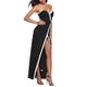 thumbnail image 4 of Vestido De Fiesta De Clubwear De Rayas Divididas Delante Del Hombro De Las Mujeres S Macarena Vestido largo de las mujeres, 4 of 8