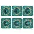 thumbnail image 2 of Pofeuu Around The Planet Print Leather Coasters Set of 6, Round Cups Mugs Mat Pad for Home Kitchen Heat Resistant Drink Coasters,Square, 2 of 7
