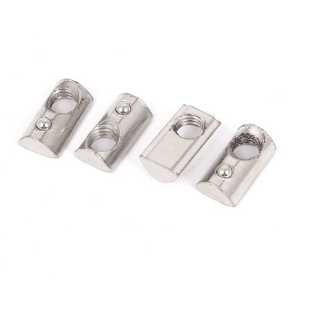 Rohl Nuts - 4pcs M8 30 Series Metal Half Round Roll in T-slot Spring Nut w Ball