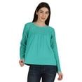 thumbnail image 1 of Moomaya Victorian Style Lace Top For Women Long Sleeves Casual Plain Tunic, 1 of 7