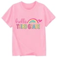 thumbnail image 5 of ibiyuan Kid Girls First Day Of School Shirt Holiday Short Sleeve Back To School Shirts for Girls Embroidered T-Shirt Bow Tee Top Loose Fit Hello Kindergarten, 5 of 5