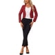 thumbnail image 2 of CHAQUETA DE MUJER INSPIRE CHIC DE CUERO SINTÉTICO, CORTA, SIN COLLAR, ABIERTO EN FRONTAL, CHAQUETAS DE MOTO BIKER EN S, ROJO VINO, 2 of 6