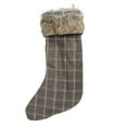 thumbnail image 4 of 17.5" Gray and Brown Plaid Christmas Stocking with Cuff, 4 of 4