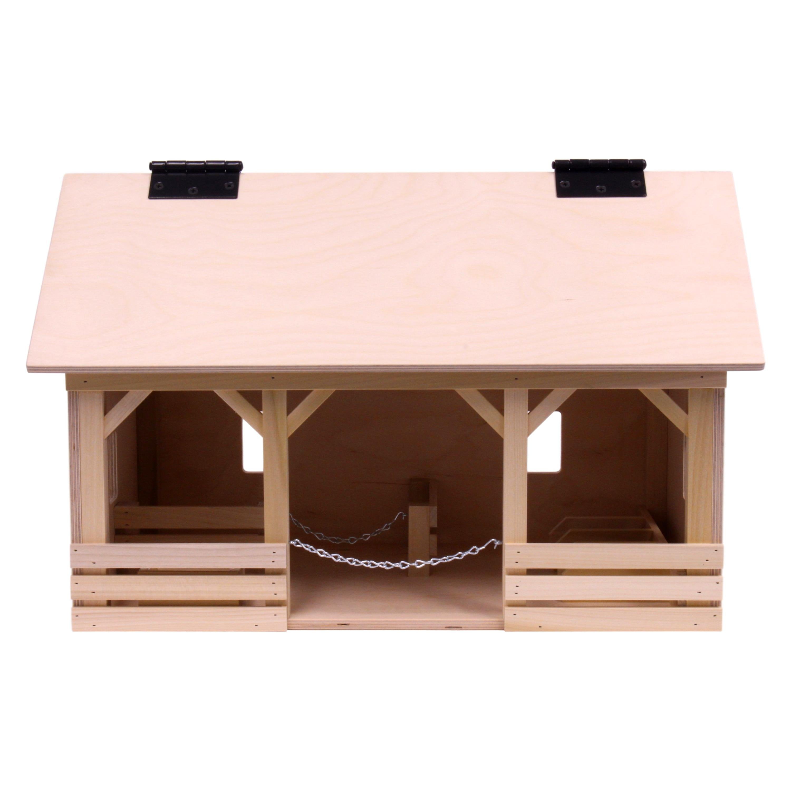 Amish-Made AmishToyBox.com Wooden Ranch Shed Barn Toy with Hay Loft 