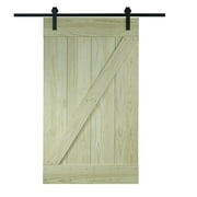 Wood Barn Door Kit, 36" x 80", Unfinished Pine Z-Design