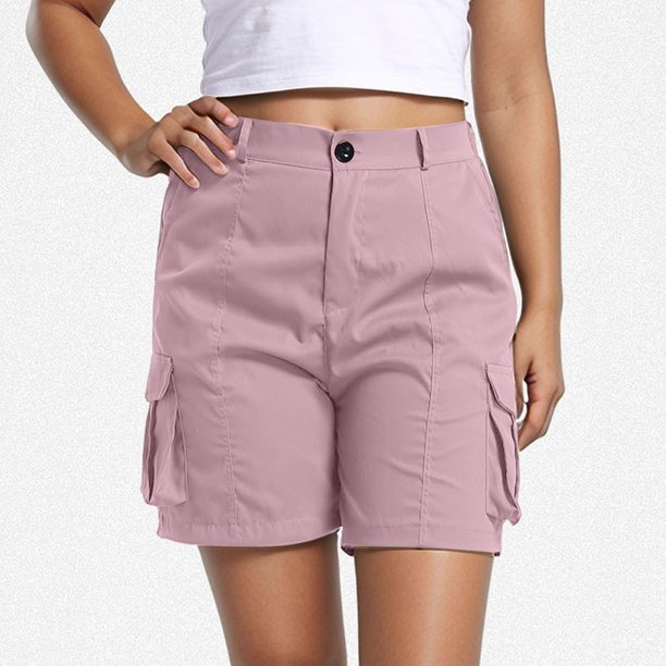 WILLBEST Pantalones Casuales para Mujer, Cómodos Pantalones Cortos Cargo Hasta La Rodilla con Bolsillos y Cintura Elástica para Uso Diario. Grande