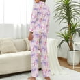 thumbnail image 3 of HPINK-T Women Long Sleeve Pajama Set Comfy Pjs Sets Cocktail Ball Bow 2 Piece Lounge Set, 3 of 6