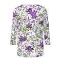 thumbnail image 5 of ZunFeo Womens Floral Blouse with 3/4 Sleeve Crew Neck Relaxed Fit Casual Top for Women Plus Size Available,Size L, 5 of 5