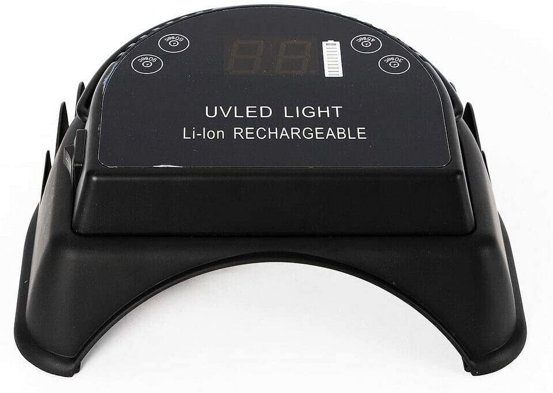 64W UV LED Nail Lamp Wireless Rechargeable Nail Polish Curing Gel LED Dryer Light Black
