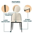 thumbnail image 3 of LeisureMod Tule Modern Dining Side Chair with PU Leather Powder-Coated Steel Frame for Kitchen and Dining Room Set of 2, Black/White, 3 of 11