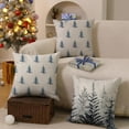 thumbnail image 4 of Christmas Pillow Covers 16x16 inch Set of 2 Winter Blue Christmas Tree Decorative White Throw Pillow Covers Winter Famliy Decoration for Home Couch TH-30M16, 4 of 6