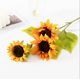 thumbnail image 1 of Xiao Hua 3 flores artificiales de girasol naranja, flores falsas, flores artificiales para decoración de bodas, 1 of 5