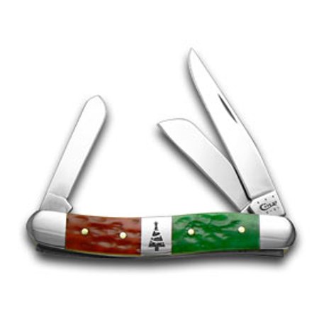 - CASE XX Red Bright Green Jigged Bone Christmas Stockman Pocket Knife Knives