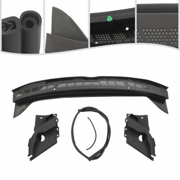 Black Windshield Cowl Cover Wiper Arm Trim Cover Panel Kit For Honda Civic 2006-2011