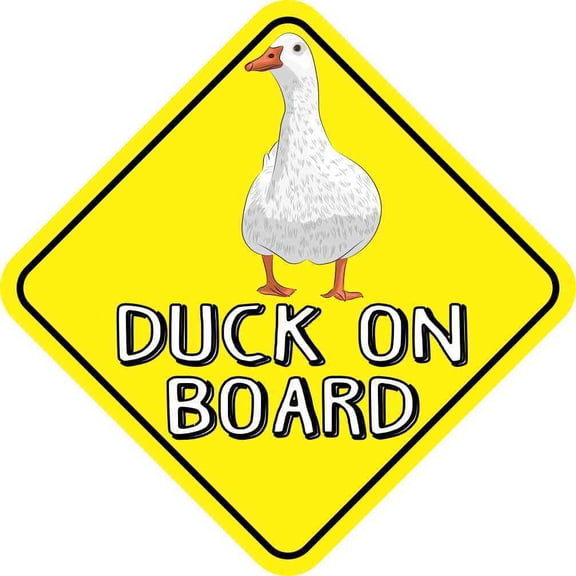 6.5in x 6.5in Duck On Board Sticker