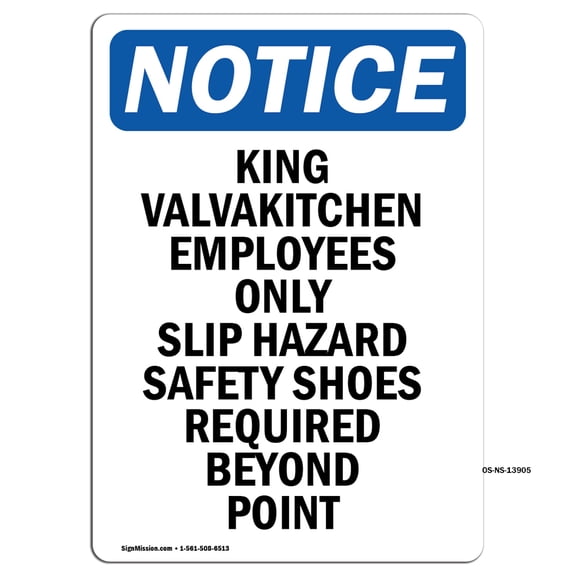 OSHA Notice Signs - Kitchen Employees Only Slip Hazard Sign | Extremely Durable Made in the USA Signs or Heavy Duty Vinyl label Decal | Protect Your Construction Site, Warehouse &