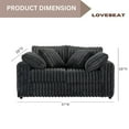 thumbnail image 2 of Roundhill Furniture Belvoir 2-Piece Living Room Set, Sofa and Loveseat, Charcoal, 2 of 12