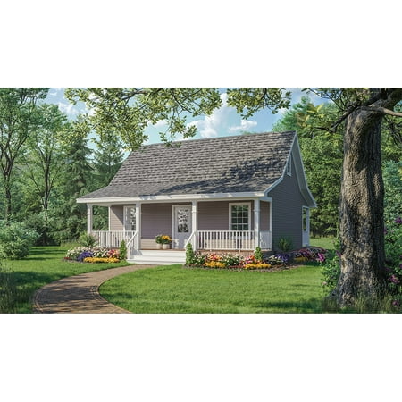 House Plan Gallery - HPG-600B - 600 sq ft - 1 Bedroom - 1 Bath Small House Plans - Single Story Printed Blueprints - Simple to Build (5 Printed Sets)