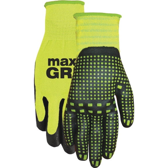 MidWest Gloves & Gear Comfort Fit Work Glove - Hi Vis Yellow - Pair, Large