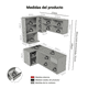 thumbnail image 3 of Cocina Integral Esquinero Modular Madesa Nice 265cm Gris 1, 3 of 10