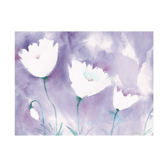Canvas Wall Art - Sheila Golden 'White Poppy #1' Wall Art for Living Room, Bedroom, or Office Décor by Trademark Fine Art - 19 x 14 Inches
