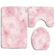 thumbnail image 1 of Juego de alfombras de baño ABPHQTO floral Rosa claro 3 piezas, 1 of 2