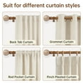 thumbnail image 6 of NewBuros Adjustable Wood Curtain Rod, 32 to 86 Inch, 1" Diameter Heavy-Duty Indoor Curtain Rod, Sturdy Rust-Proof with Wood Grain Leaf Pattern, Coffee Brown, 6 of 8