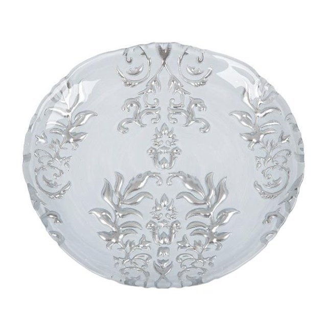 Grenade Rouge 5942-22 Damas 8.5 in. Plaque d'Argent Blanc - Lot de 4