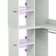 thumbnail image 3 of Aheaplus 36" Corner Closet System - 2 Rods, Hutches, and 5 Shelves for Versatile Storage, Sturdy and Durable Design Closet Organizer for Neatly Organized Clothing and Items, White, 3 of 6