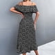 thumbnail image 5 of Vestido largo largo con estampado bohemio con cuello en V y manga corta suelta para mujer Fridja  qw4944, 5 of 5